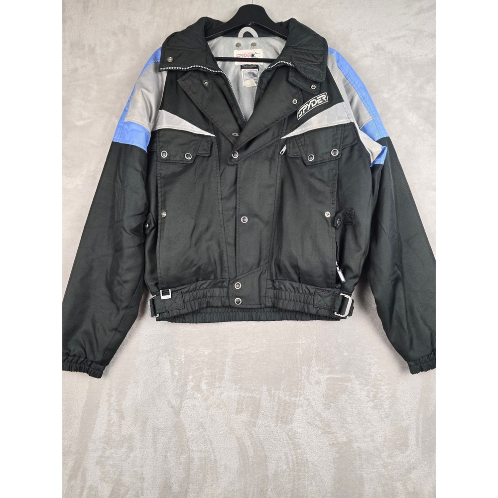 Vintage Spyder Ski Snowboard Jacket Mens S Black Thinsulate Entrant Fabric *Read
